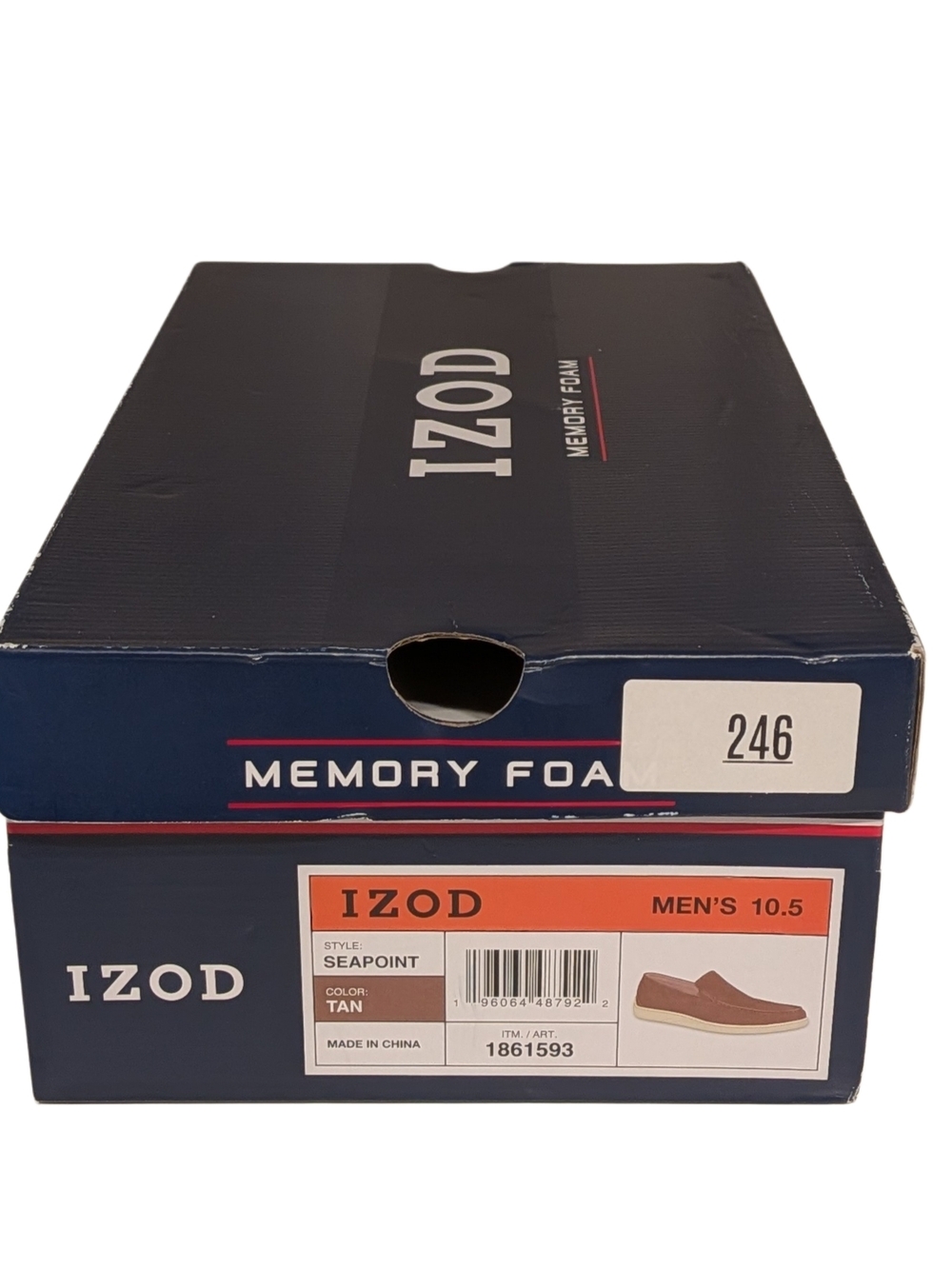 IZOD Seapoint Loafers Mens 10.5 M Tan Slip On Memory Foam Shoes - Picture 10 of 10